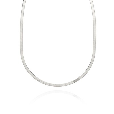 Herringbone Chain Necklace - Silver
