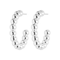 Image of Colour Ball Large Hoop Earrings - Silver