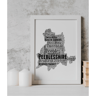 Peeblesshire - Personalised Word Art Map