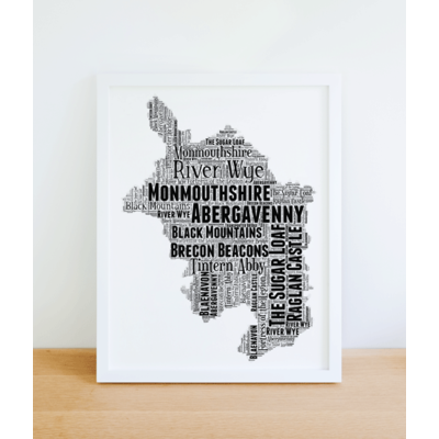 Monmouthshire - Personalised Word Art Map