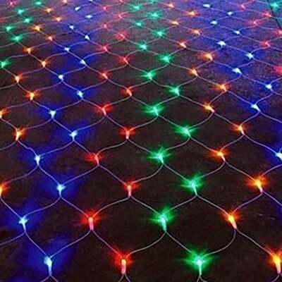 Noma Christmas 160, 240 Fit & Forget Battery Operated Multi Coloured Multi Function LED Net Lights, 240 Bulbs