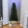 Fibre Optic Green Christmas Tree 2ft to 6ft with Multicoloured Fibre Optic Lights, 4ft / 1.2m