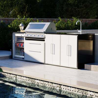 Profresco Signature S3000s 5 Burner Barbecue Quatro Outdoor Kitchen - White