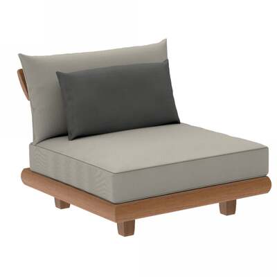 Alexander Rose Outdoor Sorrento Lounge Middle Modular Chair with Cushion, Kvadrat Polar