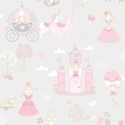 Tiny Tots 2 Fairytale Wallpaper Grey Pinks Galerie G78370