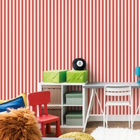 Image of Tiny Tots 2 Regency Stripe Wallpaper Red Galerie G78404