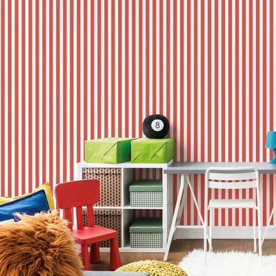 Tiny Tots 2 Regency Stripe Wallpaper Red Galerie G78404