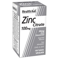 Health Aid Zinc Citrate 100mg 100's