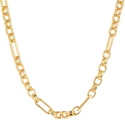 Anna Chunky mixed link Gold Necklace
