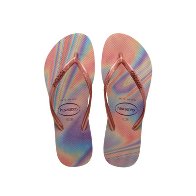 Havaianas Slim Iridescent Flip Flops - Ballet Rose - UK 3/4
