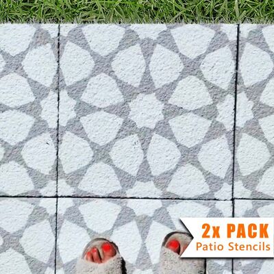 Amira Patio Stencil - Square Slabs - 450mm - 1x Large Pattern / 2 pack (2 stencils)