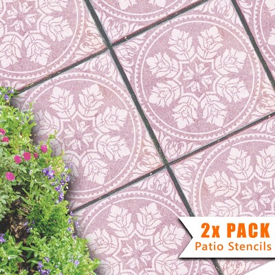 Edessa Patio Stencil - Square Slabs - 600mm - 4x Small Pattern / 1 pack (1 stencil)