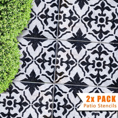 Gibraltar Patio Stencil - Rectangle Slabs - 6x Small Pattern / 2 pack (2 stencils)