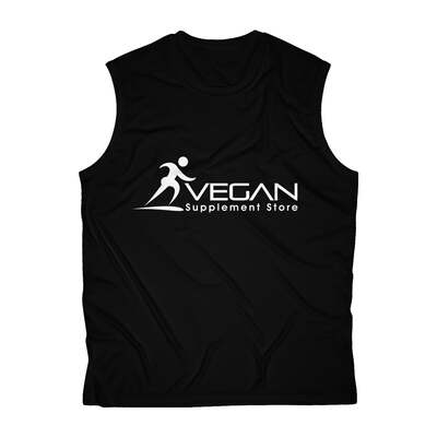 Vegan Supplement Store Men's Sleeveless Performance Tee, Black / 2XL