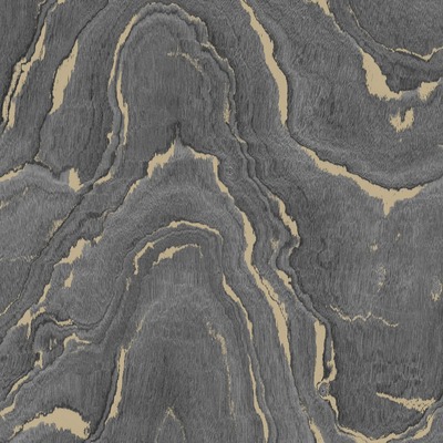 Woodgrain Wallpaper Charcoal / Gold Muriva 199503