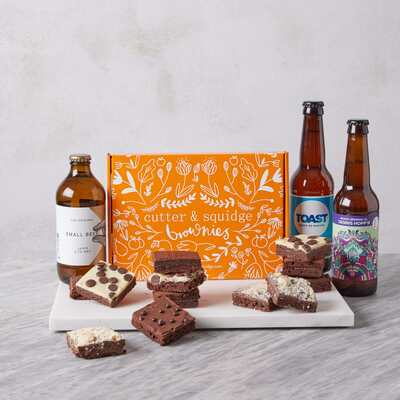 Nut-Free Brownies & Beer Gift Hamper - 12 Pieces &pipe; Hamper Gifts Delivered By Post &pipe; UK