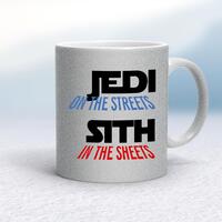 Jedi On the Streets Mug – Silver Glitter/White, 10oz