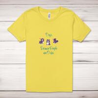 Dogs, Because People Are Dicks Adult T-Shirt – Yellow, Extra Large