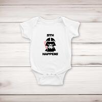 Sith Happens Babygrow – White, 0-3 Months