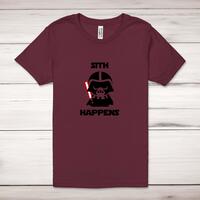 Sith Happens Adult T-Shirt – Maroon, 4XL