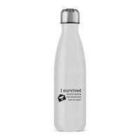 I Survived Another Meeting Water Bottle – Silver Glitter, One