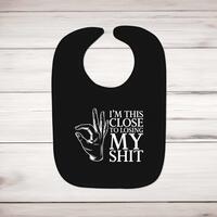 Losing My Shit Baby Bib – Black, One