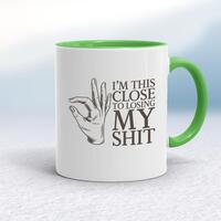 Losing My Shit Mug – White/Green, 10oz