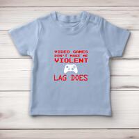 Video Games Don’t Make Me Violent Baby T-Shirt – Blue, 18-24 Months
