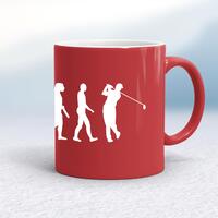 Evolution Of A Golfer Mug – Red/White, 10oz