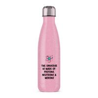 The Universe Made Of Morons Water Bottle – Pink Glitter, One