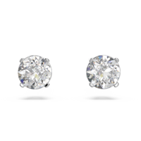 Image of Swarovski Attract stud earrings Round cut, Small, White, Rhodium plated, 5408436.