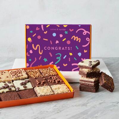 Congratulations Mixed Mini Brownie Box - 24 Pieces