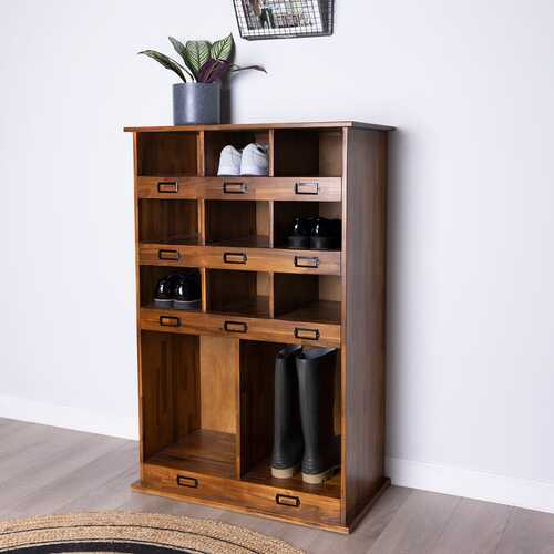 Large Wooden Shoe and Boot Locker
