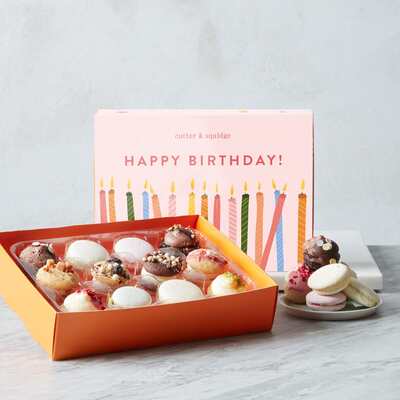 Happy Birthday Mixed Mini Brownie Box - 12 Pieces