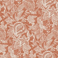 Image of Mae Painted Jungle Leaves Wallpaper Terracotta Grandeco 171804