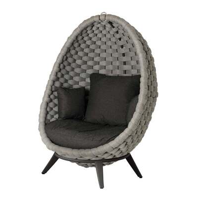 Alexander Rose Cordial Luxe Light Grey Lucy Chair with Base, Charcoal