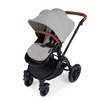 Image of Ickle Bubba Stomp v3 2-in1 Pushchair and Carrycot (Frame: Black, Fabric Colour: Silver, Handle Bars: Tan)