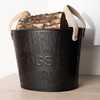 Image of Spruce Small Leather Handled Fireside Wood Bucket