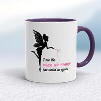 The Fuck Up Fairy Mug – White/Purple, 10oz