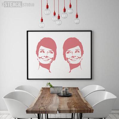 Audrey Smile Stencil - L - A x B 30.6 x 51cm (12 x 20 inches)