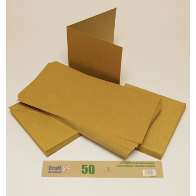 Craft UK 5x5 Kraft Card Envelopes