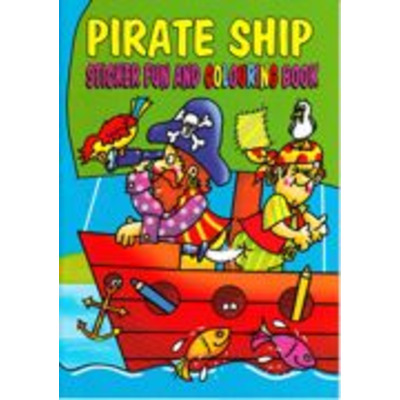 A4 Size Pirate Sticker And Colouring Book Green - 4015