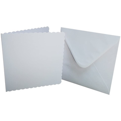 Craft UK 8x8 White Scalloped Blank Card Envelopes