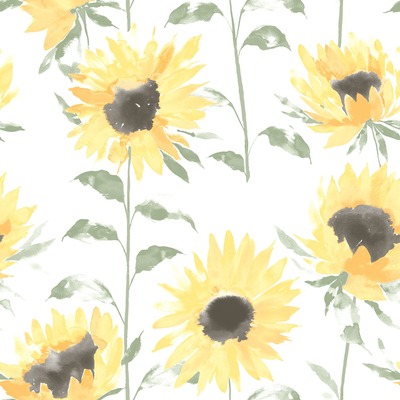 Painted Sunflowers Wallpaper Yellow Catherine Lansfield 206521