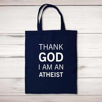 Thank God I’m An Atheist Tote Bag – Navy, One