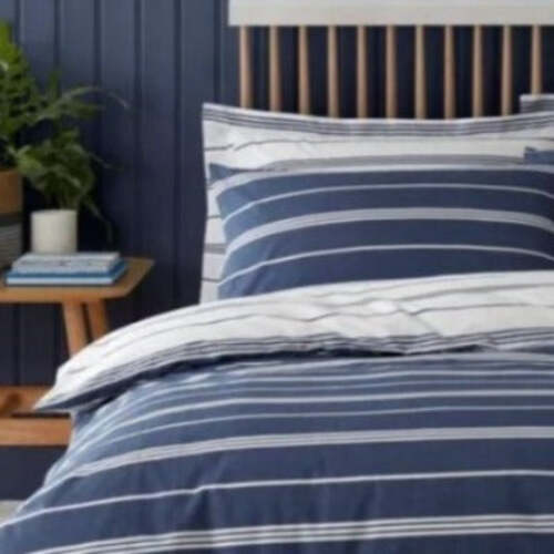 100% Cotton Navy & White Extra Large Single Duvet Cover Set