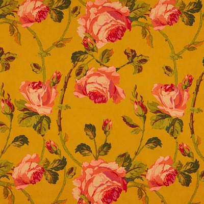 Paloma Home Oriental Floral Ochre Fabric ORF/OCH/15000FA - By The Metre