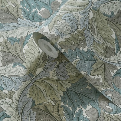 William Morris Acanthus Wallpaper Slate Blue / Dove W0175/03
