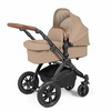 Image of Ickle Bubba Stomp Luxe All in One i-Size Travel System with ISOFIX Base (Frame: Black, Fabric Colour: Desert, Handle Bars: Tan)