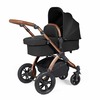 Image of Ickle Bubba Stomp Luxe All in One i-Size Travel System with ISOFIX Base (Frame: Bronze, Fabric Colour: Midnight, Handle Bars: Tan)